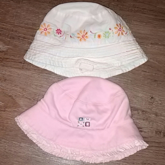 Gymboree Other - 2 Baby Sun Hats 12/18m Summer pink white flowers